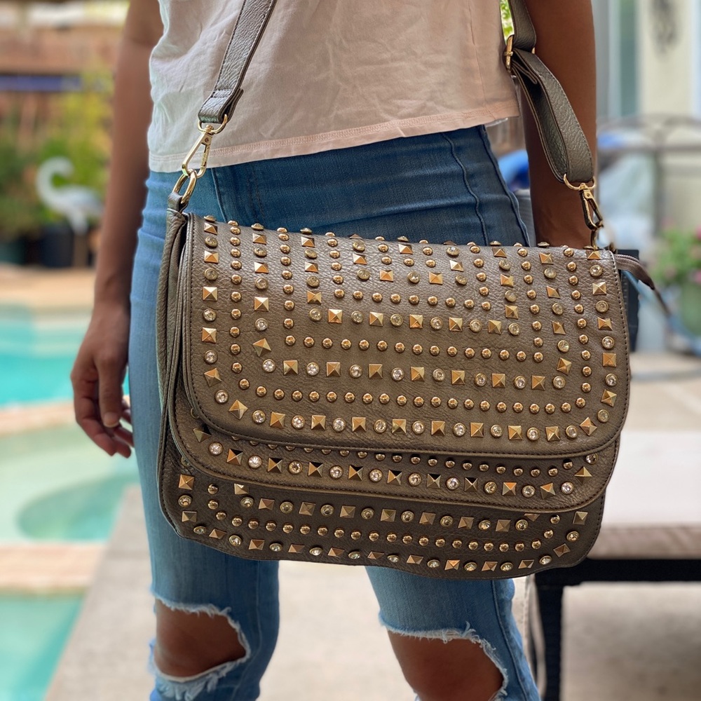 Studded Messenger Bag